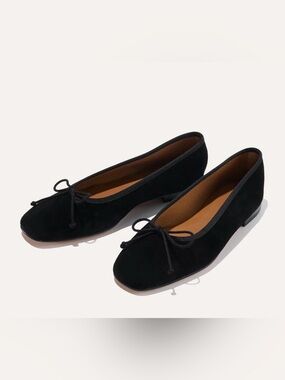 Margaux Black Suede Fonteyn Ballet Flats